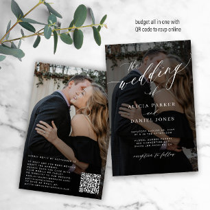 Papier Invitation de mariage avec QR CODE superposé sur u