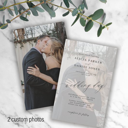 Papier Invitation de mariage avec superposition moderne d