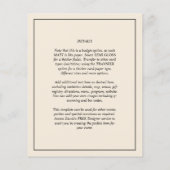 Papier Invitation de mariage BEIGE (Dos)