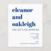 Papier Invitation de mariage bleu noir botanique Matisse  (Devant)