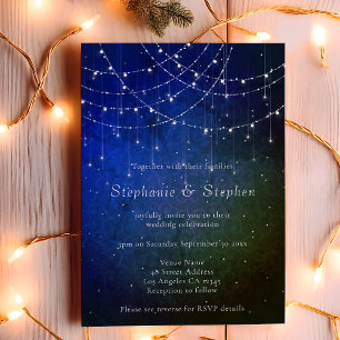 Papier Invitation de mariage bleu QR à chaîne budgétaire