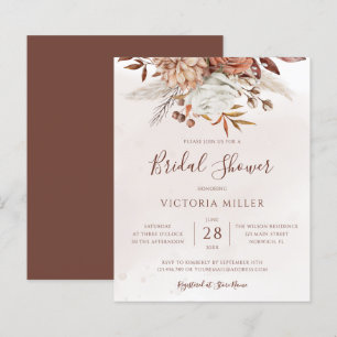 Papier Invitation de mariage bohème automnal à petit budg