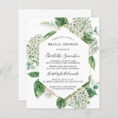 Papier Invitation de mariage bohème chic avec hydrangea b (Devant / Derrière)
