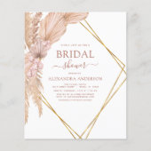 Papier Invitation de mariage bohème pas chère avec herbe (Devant)