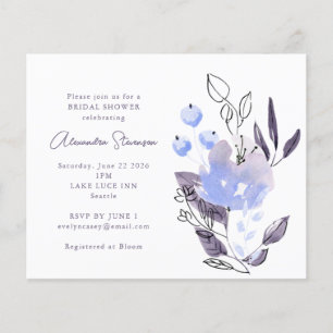 Papier Invitation de mariage bohème violet floral à petit