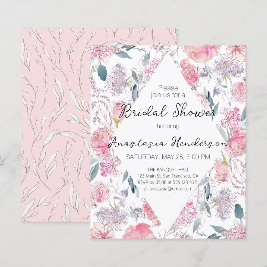 Papier Invitation de mariage BUDGET (Devant / Derrière)