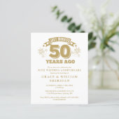 Papier Invitation de Mariage Budget 50e Anniversaire de M (Debout devant)