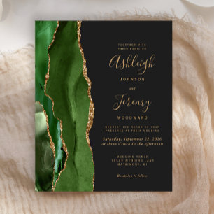 Papier Invitation de mariage Budget Agate Vert Chasseur O
