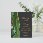 Papier Invitation de mariage Budget Agate Vert Chasseur O (Debout devant)