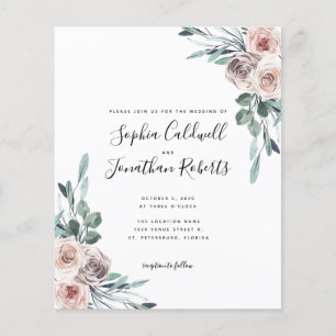 Papier Invitation de mariage Budget All in One Dusty Pink