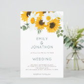 Papier Invitation de mariage budget bohème rustique tourn (Debout devant)