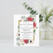 Papier Invitation de mariage Budget Bourgogne Or (Debout devant)