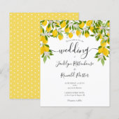 Papier Invitation de mariage Budget Citrons Verdure (Devant / Derrière)