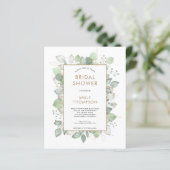 Papier Invitation de mariage Budget Foliage Sage Or (Debout devant)