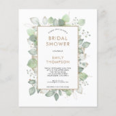 Papier Invitation de mariage Budget Foliage Sage Or (Devant)