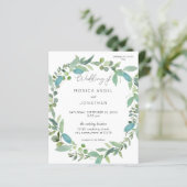 Papier Invitation de mariage Budget Menthe Eucalyptus (Debout devant)