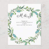 Papier Invitation de mariage Budget Menthe Eucalyptus (Dos)