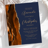 Papier Invitation de mariage Budget Orange Brûlé Agate Bl