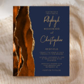 Papier Invitation de mariage Budget Orange Brûlé Agate Bl