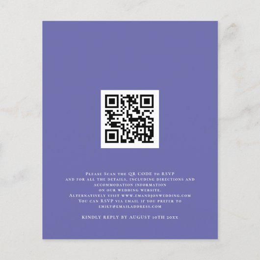 Papier Invitation de mariage Budget QR Eucalyptus Pervenc (Dos)