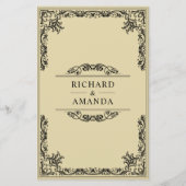 Papier Invitation de mariage budgétaire ornée de parchemi (Dos)