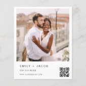 Papier Invitation de mariage calligraphiée avec code QR b (Dos)