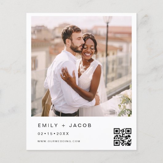 Papier Invitation de mariage calligraphiée avec code QR b (Dos)