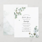 Papier Invitation de mariage champêtre avec feuillage d'e (Devant / Derrière)