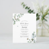 Papier Invitation de mariage champêtre avec feuillage d'e (Debout devant)