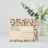 Papier Invitation de mariage champêtre rustique avec fleu (Debout devant)