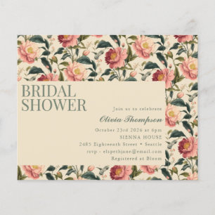 Papier Invitation de mariage champêtre rustique avec fleu