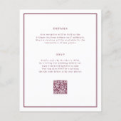 Papier Invitation de mariage chic et minimale à code QR p (Dos)