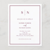 Papier Invitation de mariage chic et minimale à code QR p (Devant)