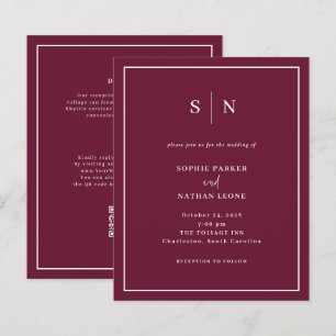 Papier Invitation de mariage chic et minimaliste avec cod