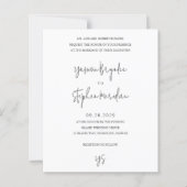 Papier Invitation de mariage chic noir et blanc à petit b (Devant)