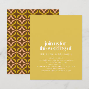 Papier Invitation de mariage chic rétro jaune budget