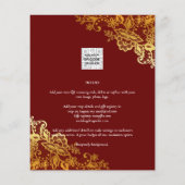Papier Invitation de mariage classique de dentelle d'or B (Dos)