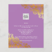 Papier Invitation de mariage classique de dentelle d'or B (Dos)