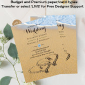 Papier Invitation de mariage Cœurs de plage tropicale sur