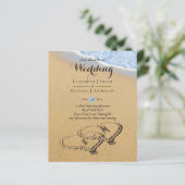 Papier Invitation de mariage Cœurs de plage tropicale sur (Debout devant)