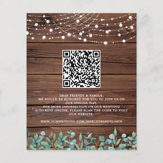 Papier Invitation de mariage de code QR de la chaîne rust (Dos)