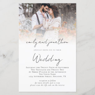 Papier Invitation de mariage de code QR de photo personna