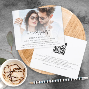 Papier Invitation de mariage de code QR de script budgéta