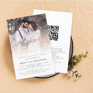 Papier Invitation de mariage de code QR de superposition 