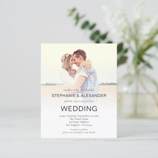 Papier Invitation de mariage de code QR de superposition  (Debout devant)