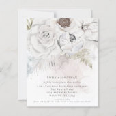 Papier Invitation de mariage de code QR pour les fleurs d (Devant)