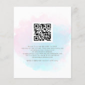 Papier Invitation de mariage de code QR rose Turquoise bu (Dos)