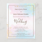 Papier Invitation de mariage de code QR rose Turquoise bu (Devant)