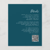 Papier Invitation de mariage de code QR Script bleu Turqu (Dos)