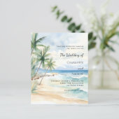 Papier Invitation de mariage de destination de plage trop (Debout devant)